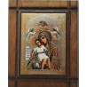 Malá dřevěná nalepovací ikonka s Pannou Marií Královnou nebes
