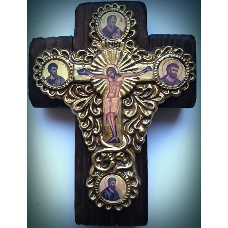 Byzantský kříž s Kristem a sv. apoštoly
