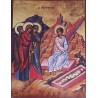 Vyrobeno v Řecku 
Rozměr: 25x19 cm
Na dřevěném podkladě
S ouškem na pověšení
Na ikoně jsou tři ženy, které přišly k hrobu, kde byl pohřben Ježíš. Hrob je však prázdný. Anděl ukazuje na plátno, do kterého byl Ježíš ovinut. 