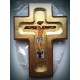Byzantský ortodoxní kříž s ikonou Ukřižování Krista na plátně