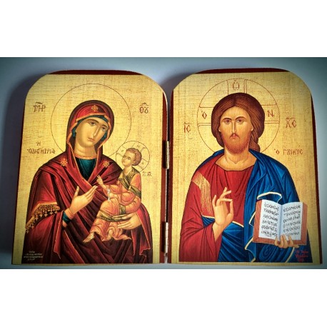 Diptych - Kristus  Pramen života s Pannou Marií
