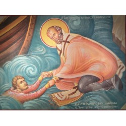 Ikona sv. Mikuláše Divotvůrce zachraňující tonoucího