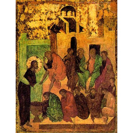 Umývání nohou učedníkům - ikona z 15. stol.