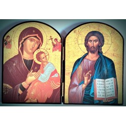 Diptych - Kristus  Vševládce  s Pannou Marií