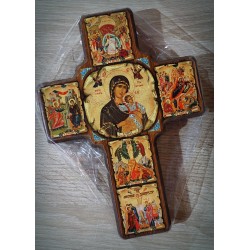 Byzantský kříž s ikonou Panny Marie A 20x14cm