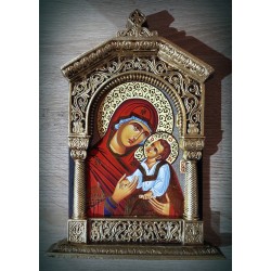 Ikona Panny Marie v ozdobném rámě