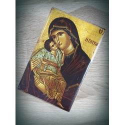 Dřevěná krabička s ikonou Panny Marie
