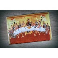 Dřevěná krabička s ikonou Poslední večeře Krista II.