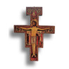 Kříž sv. Františka 

vyrobeno v Řecku
na dřevěném podkladě
lakovaný povrch
průměr: 68x48cm

Na kříži ze San Damiana z Assisi je vyobrazen Kristus obklopen anděly a se svědky ukřižování. Na horní straně je Kristus se dvanácti učedníky.
