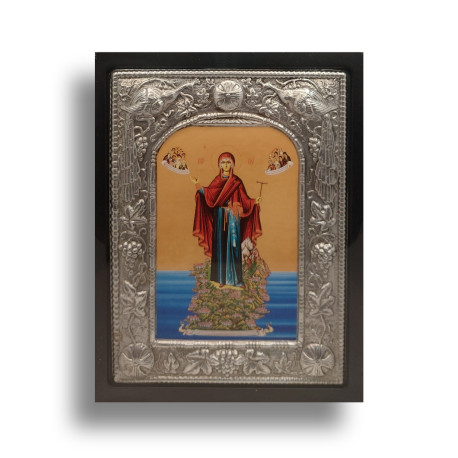 Kovová ikona Panny Marie