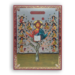Ikona Kristus Strom Života s Apoštoly (ruský styl)