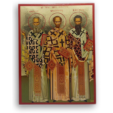 Ikona Svatých Otců - Řehoře, Jana Zlatoústého a Basila Velikého
