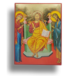 Ikona Deisis - Kristus na trůně s Pannou Marií a svatým Janem Křtitelem