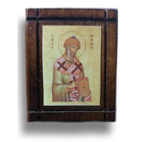 Malá dřevěná nalepovací ikonka s Kristem