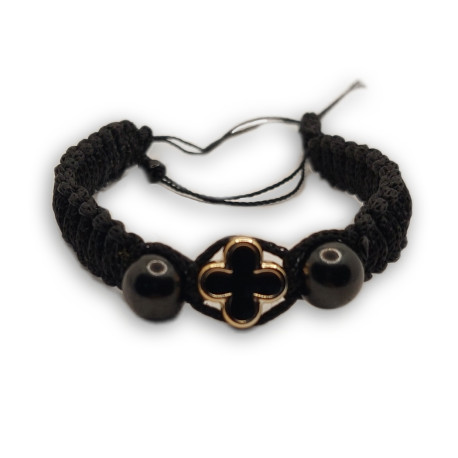Řecký Pletený Modlitební Náramek s Třešňovým Křížem