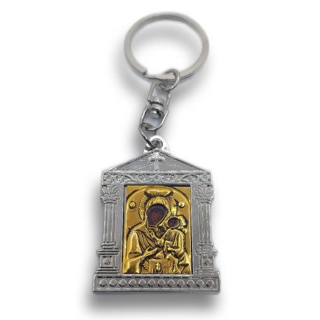 Klíčenka s červeným křížem s pozlaceným kroužkem