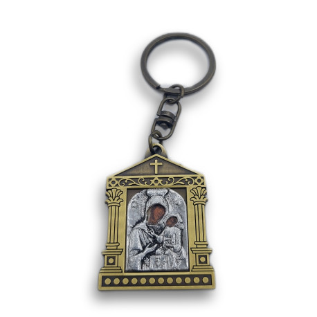 Klíčenka s červeným křížem s pozlaceným kroužkem