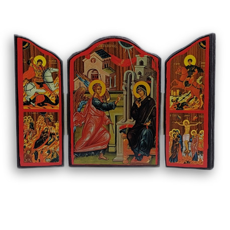 Triptych "Ukřižování Krista" s Archanděly Michaelem a Gabrielem