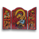 Triptych "Ikona Panny Marie" s sv. Jiřím a sv. Demetriem