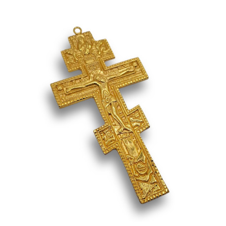 Ruský kříž na žehnání - zlatý