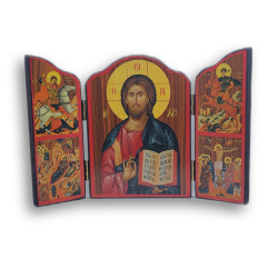Triptych "Kristus Vševládce" s sv. Jiřím a sv. Demetriem - 9,5 x 14