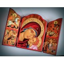 Triptych - ikona Panny Marie - 9,5 x 14 cm