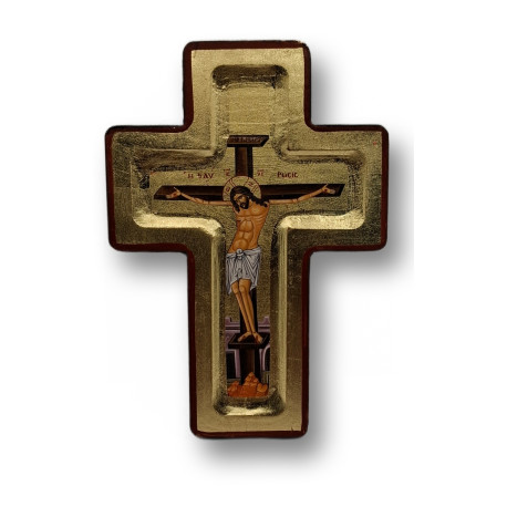 Byzantský ortodoxní kříž s ikonou Ukřižování