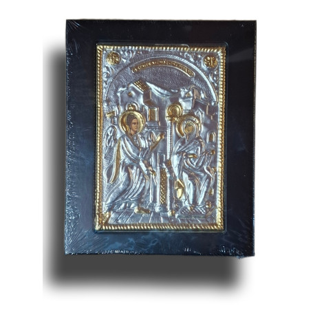 Kovová ikona Sv. Jiří bojujícího s drakem