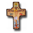 Dřevěný kříž s ikonou Ukřižování Krista