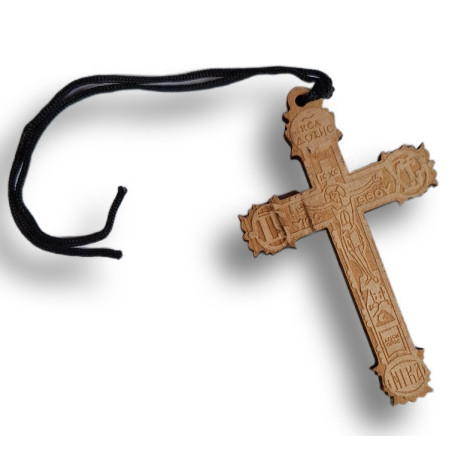 Ochranný dřevěný kříž z Athosu  (11 × 7 cm)