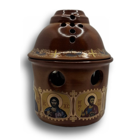 Porcelánová olejová lampa s ikonami Krista a apoštolů II.