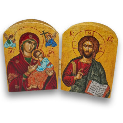 „Naděje v čase bolesti“ – Dřevěný diptych s Pannou Marií Ustavičné pomoci a Kristem Pantokratorem