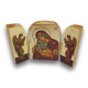 Řecký triptych - Matka Boží Eleousa s archanděly Michaelem a Gabrielem, 7,5 x 5 cm