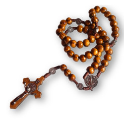 Dřevěný růženec se svatým Benediktem – 42 cm ochrany a modlitby