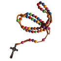 Duha modlitby – růžencový věnec s plastovými růžemi a kovovým křížem (50 cm)