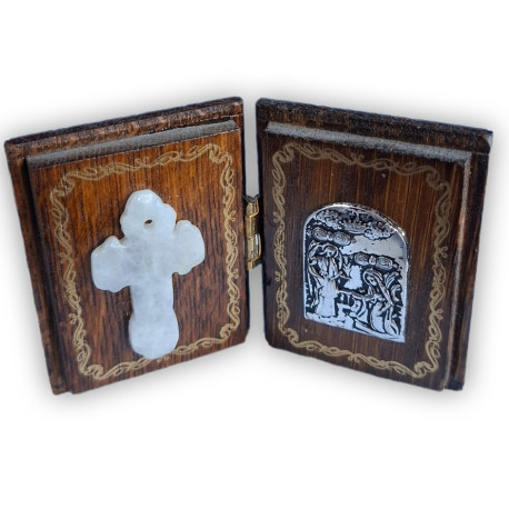 Diptych – Ortodoxní tradiční amulet se Zvěstováním (4 × 5 cm)