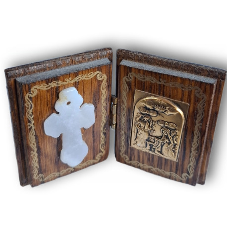 Diptych – Ortodoxní tradiční amulet se Zvěstováním (4 × 5 cm)