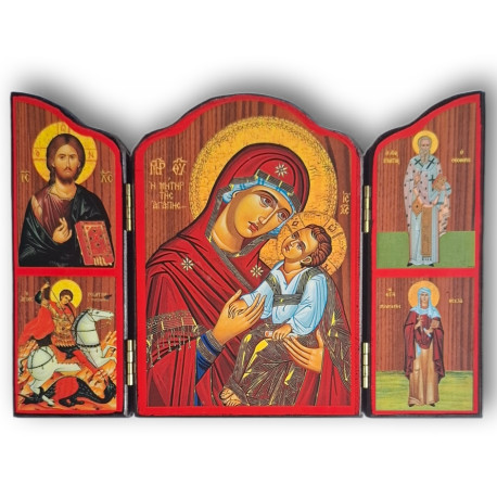 Triptych "Ukřižování Krista" s Archanděly Michaelem a Gabrielem