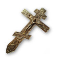 Kovový kříž na žehnání – 25 × 15 cm, zlatá barva