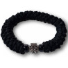 Ortodoxní modlitební náramek- Elastický, černý se saténem a křížkem