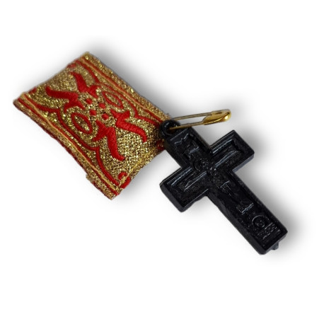 Filakto z Tinos s křížem – ochranný přívěsek v červeno-zlatém provedení, ruční práce
