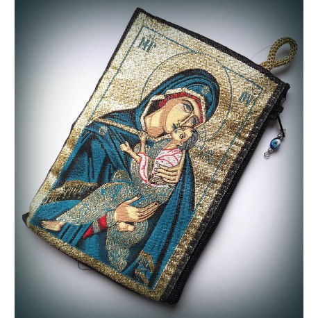 Peněženka s byzantskou ikonou Bohorodice a Krista A